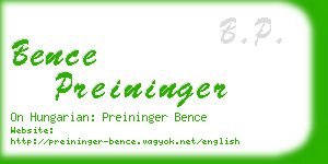 bence preininger business card